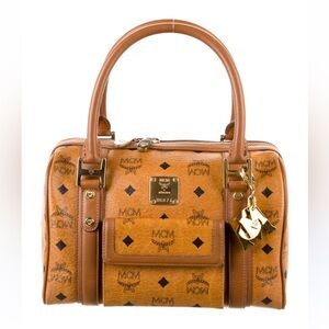 MCM Cognac Visetos Duffel Bag